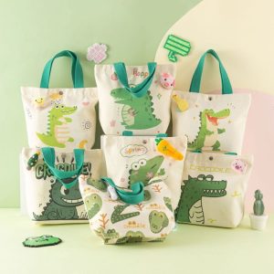 Cartoon Canvas Large Capacity Lunch box Bag Tote Bag Recycle Bag可爱帆布包